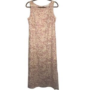 Y2K Casual Corner Paisley Linen Maxi Dress size 8  summer breathable vacation Ea